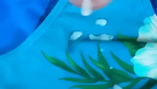 Cumming on wife's bikini.