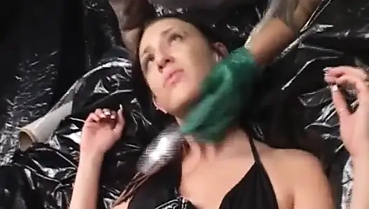 Gloved Fist Stretches Pussy Wide Open Dripping Wet