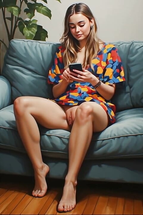 Step daughter flashing her pussy
