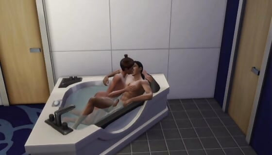 Eu și iubita mea luăm o baie