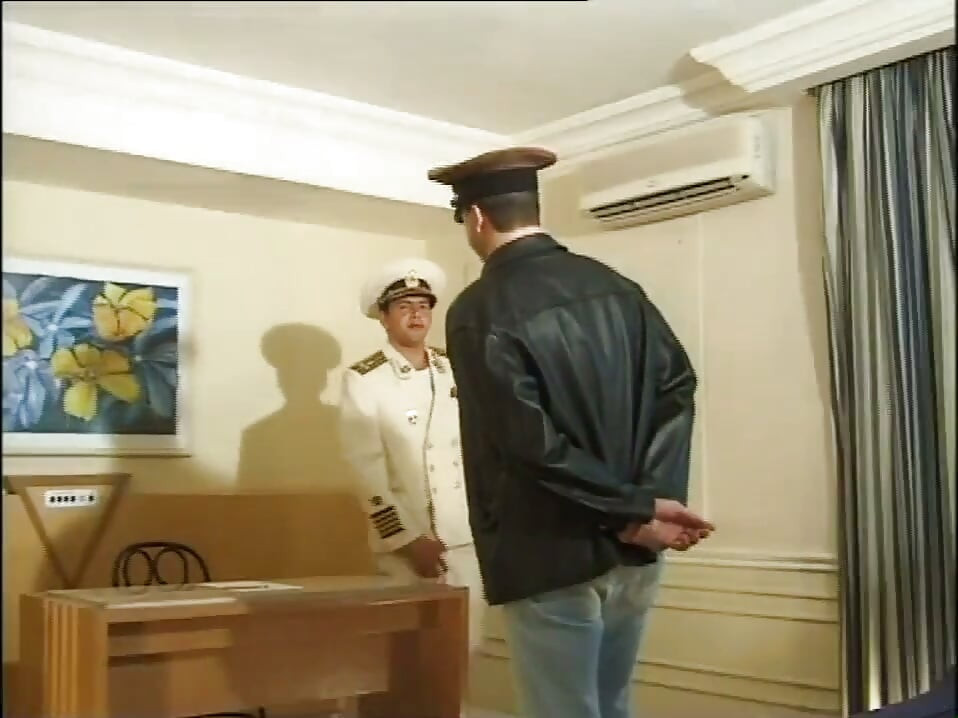 Gay Sailor Couple with Huge Cocks Give Blowjob and Cum in Mouth