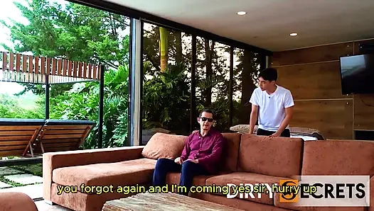 MY BLIND STEPFATHER BRINGS HOME A SEXY MAID AND I FUCK HER BEHIND HIS BACK