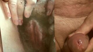 Tribute for Napoleone1 - huge load on a hairy cunt
