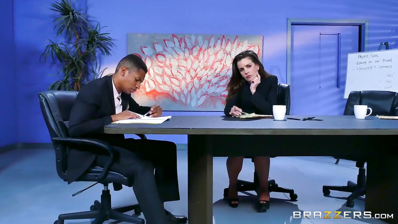 Big Tits at Work - Brunette Juelz Ventura Tests Nervous Jessy with a Hard Office Titty Fuck Session