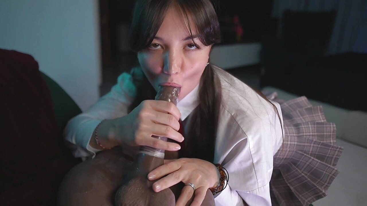 squirts after bringing home a heavy backpack with textbooks! fucked black cock squirt