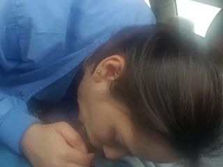 NRI girl deep blowjob inside car