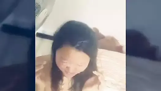 Mouth fuck and facial to asian woman
