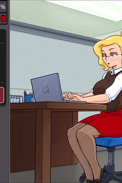Barely Working - Busty Blonde Fucked by Everyone in the Office - 3D Porn Game
