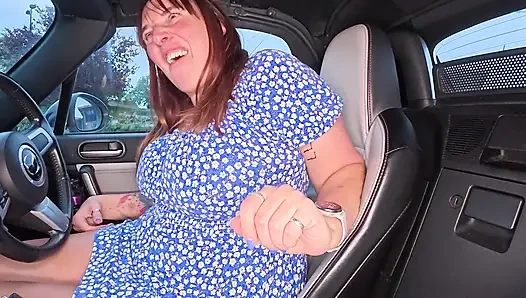 Cheating Married Hot British MILF Takes Me for a drive, I need to Pee, then she empties my BALLS!