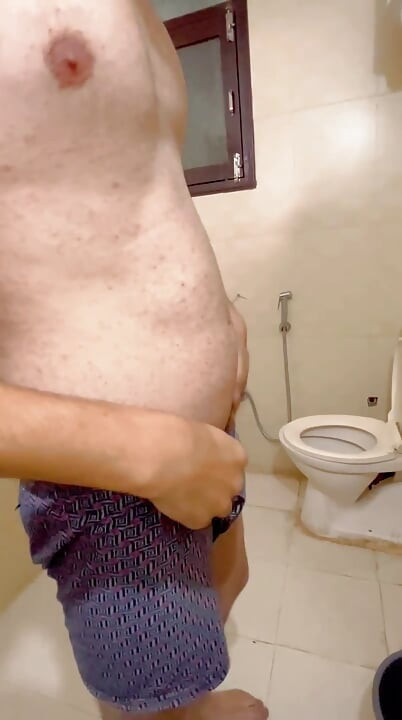 Morning Bathroom Penis Shave - Close-Up Shaving with Foam  Desi Solo
