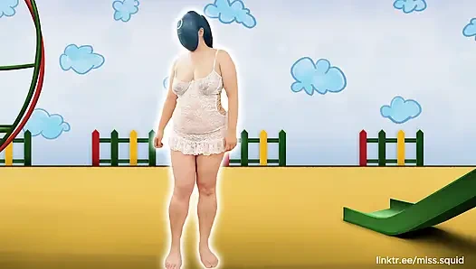 Miss squid lagi latihan lingerie putih