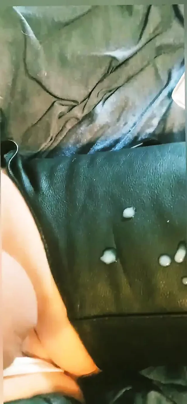 Unloading my balls in a pair of leather chaps