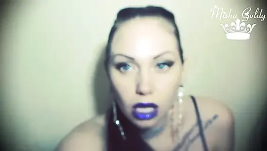 Glamorous blue glittery lips