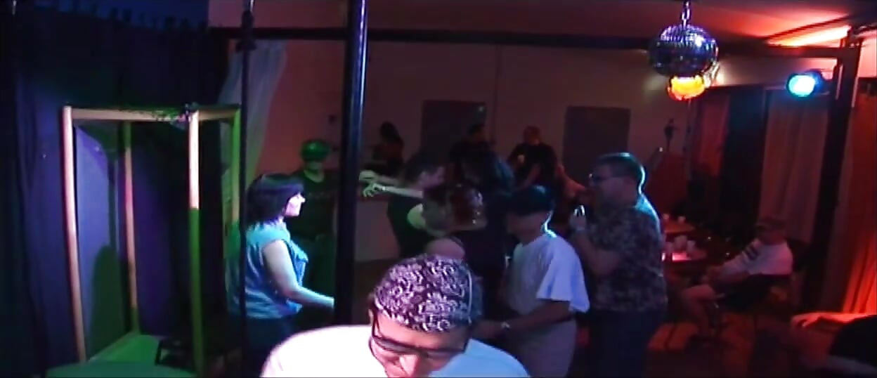 Blonde Babe Gangbanged by Horny Crowd in Wild Club Orgy
