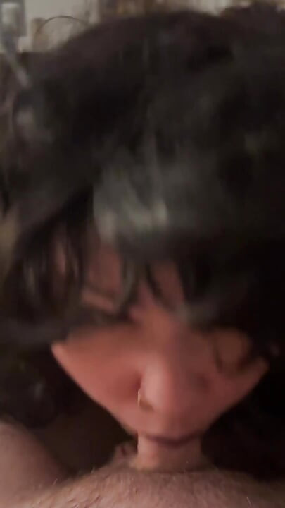 Real Couple Homemade Blowjob! Ahegao Facial
