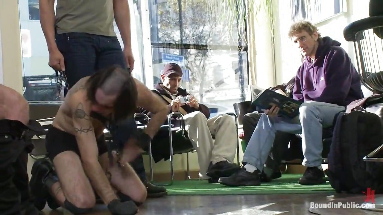 Shaved and Fucked in a Busy Barbershop