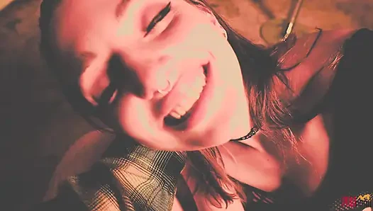 Trapped Slut pushed to Strip and Suck off Captor