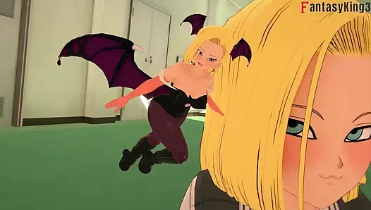 Android 18 нравится, что Videl наблюдает за ее трахом Гохан - DragonBall Zex серии