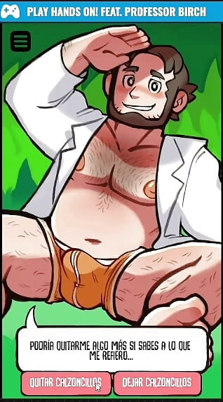 Gameplay masturbando al Prof. Birch.