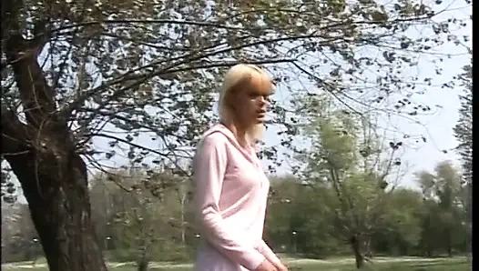 Young blonde gives a deep blowjob and rides a cock