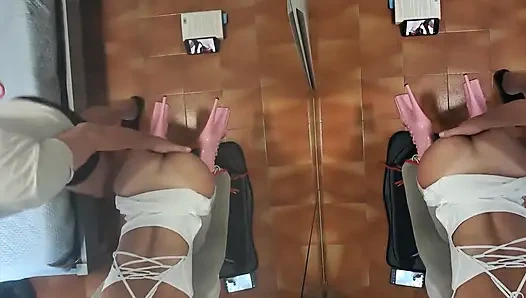 42 Minutes of MILF Tied to a Chair Getting Fucked Doggy Style in the Mouth and Pussy