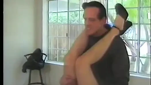 Hot small titted Asian lies on pool table so toned dude can fuck her hairy bush