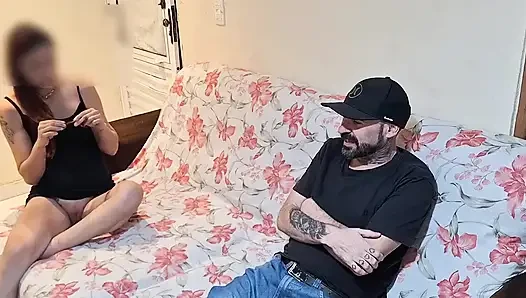 Stepdaughter Without Panties Plays Dominoes With Her Stepfather