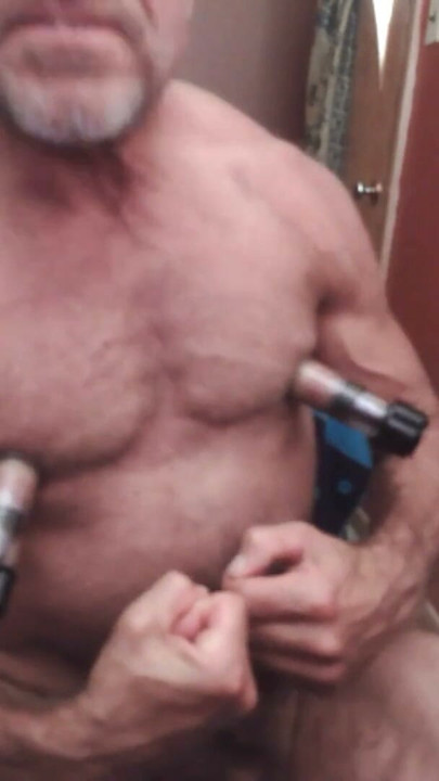 Gay Nipple Pig pumping nipples, flexing pecs | Clip 2