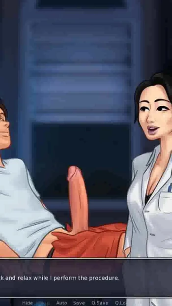 Powerful moment from "Summertime Saga: Japanese Professor Is Milking A Student In Her Office - Ep 177"