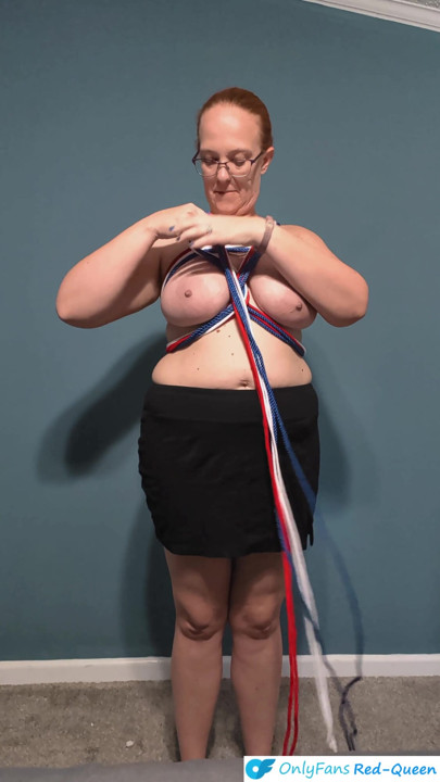 Shibari Rope Self Tie Guide - Independence Day Red White & Blue Heart | Clip 1