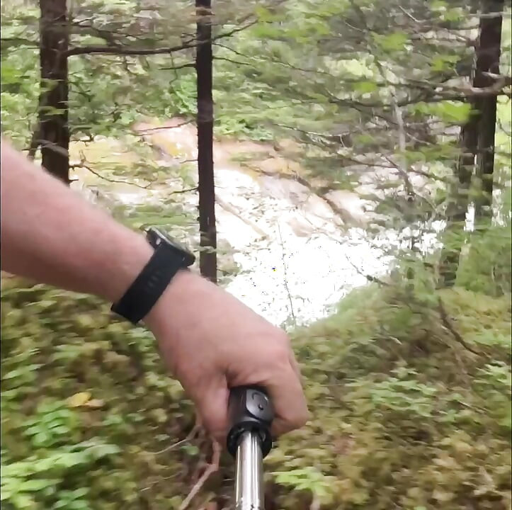 Hiking by a river