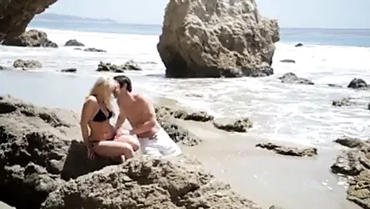 Blonde beach romance