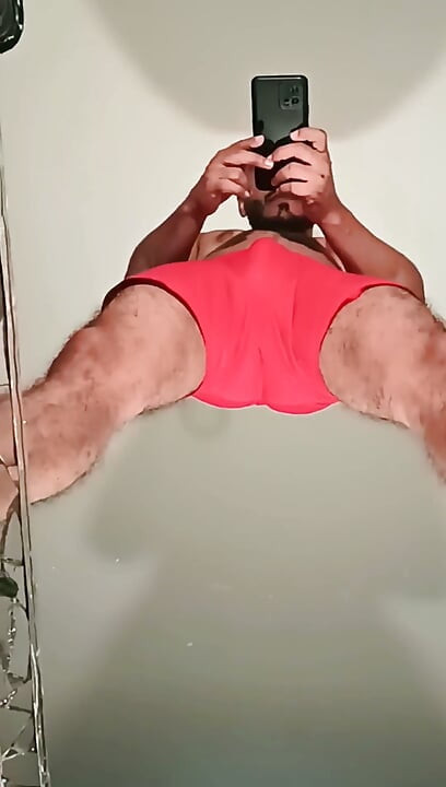 Masturbation in Front of the Mirror - Sexy Latino Man Playing with Your Cock