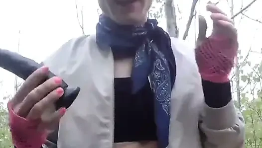 Sissy Whiteboi Jes Public Park Dildo