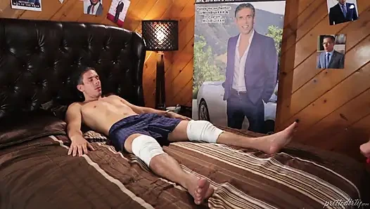 Obsessed Fan Anikka Albrite Sabotages Celebrity Then Nurses Him with Deep Blowjob & Creampie Ride