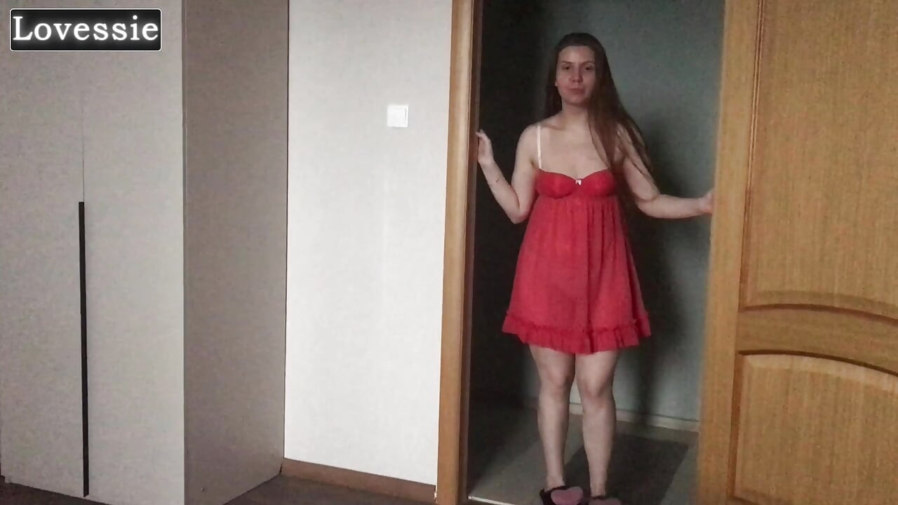A long-haired milf in a short red dress behaved badly and deserved THIS - Lovessie