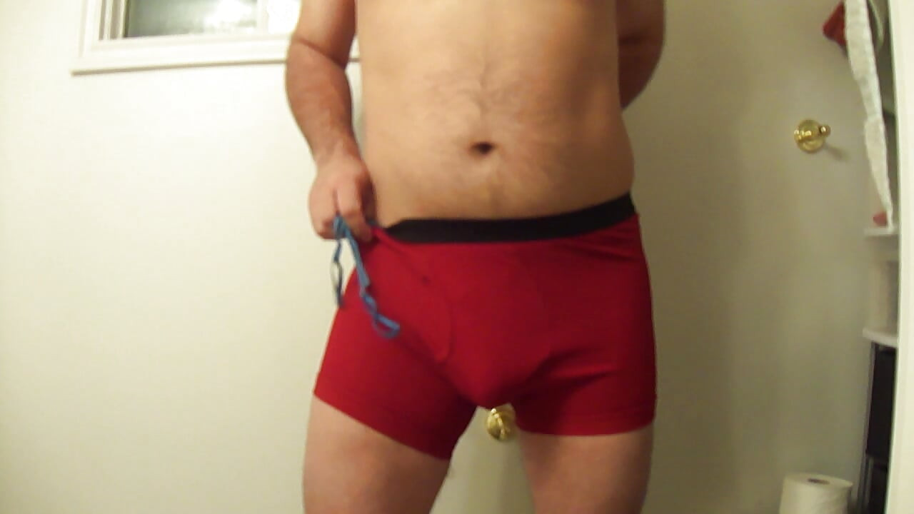 David Oliver rubber play and underwear Ejaculation