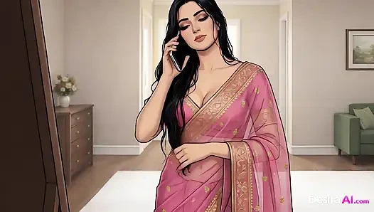 Jaya Melts in His Arms, Taking Him Deep in Every Slow Thrust - AI Generated