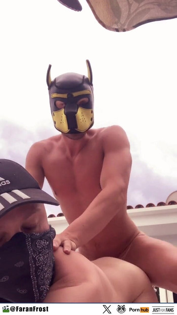 Emotional moment from "Doggy breeding: Faran Frost gets bred by a hunky pup at a sex party"