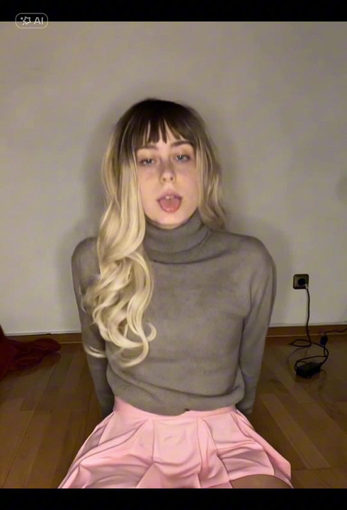 Blonde petite 18yo Girl bouncing