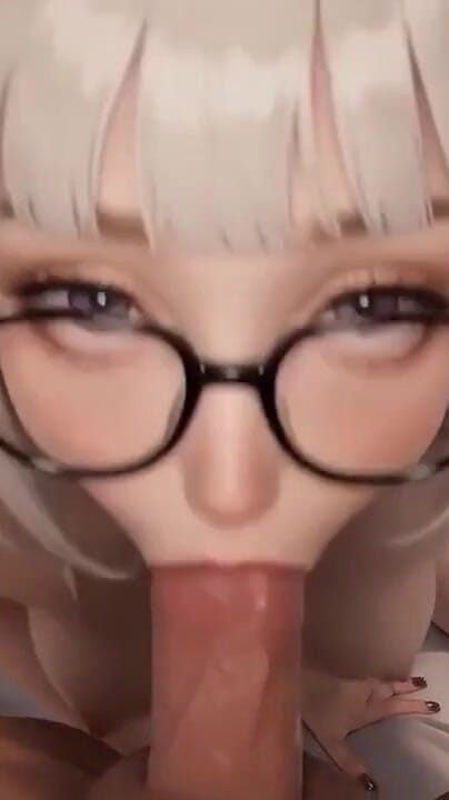 Nerdy AI girl with white hair gives an amazing titjob, close-up blowjob, missionary position, and cum in her mouth | Clip 2