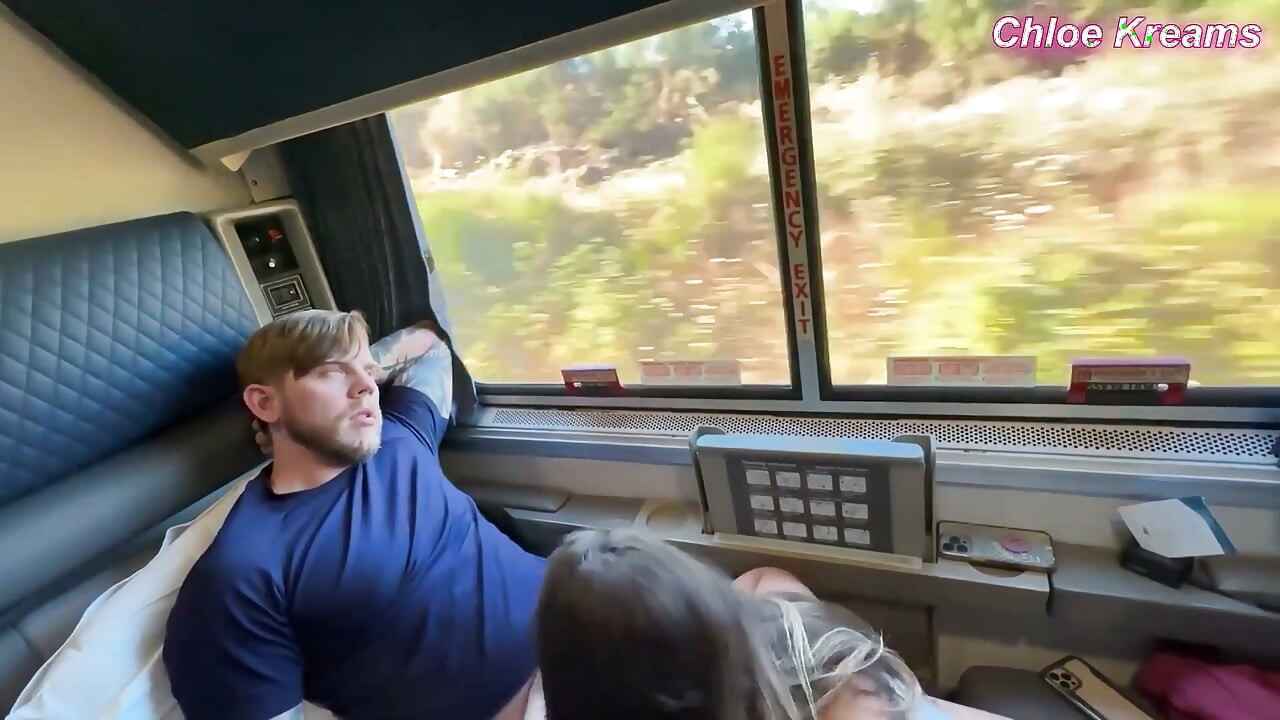 Almost Getting Caught with Big Cock in My Hairy Pussy on the Train! Chloe Kreams, Steve Rickz