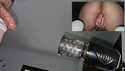 Masturbate While Watching Stepsister Fingering on Webcam