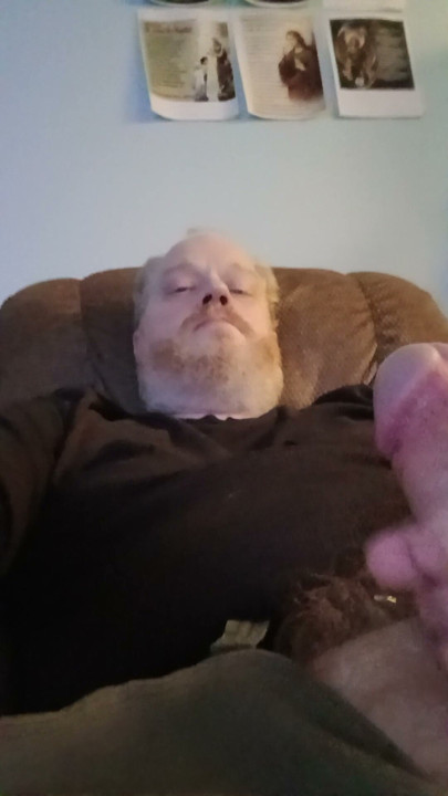 Stroking my hard ginger cock