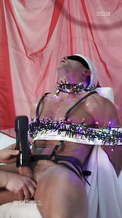 Santa Came by Early, so I Locked His Ass Down Using His Own Ropes and Used My Milking Machine to Take His Milk for Once