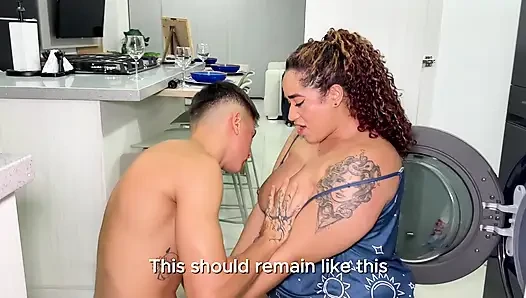I Get Stuck in the Washing Machine, While My Stepson Fucks Me