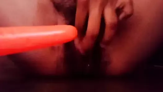 Desi Indian Beautiful Bhabhi masturbating's with carrot