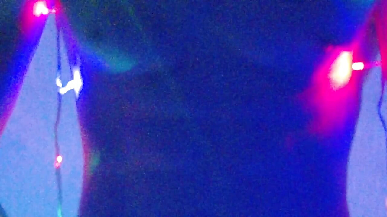 Jerking off in Christmas Lights