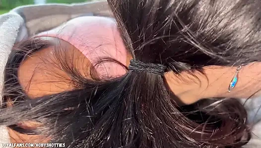 All Natural Beauty Sucks Boyfriends Cock & Swallows Cum By The Lake