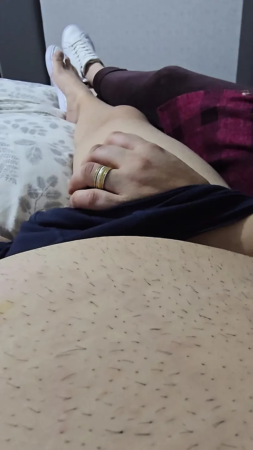 Step Mom Help Roommate by pulling out his dick and handjob him for a day